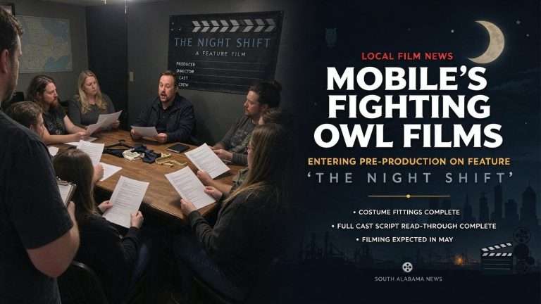 Illustration for the news story: Mobile’s Fighting Owl Films Enters Pre-Production on Feature ‘The Night Shift’