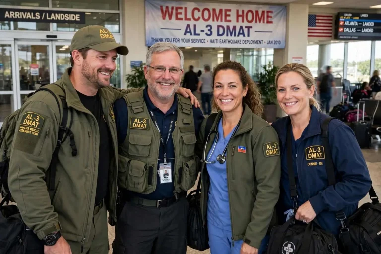 Illustration for the news story: Four Mobile-Area Medical Responders Return Home After Haiti Earthquake Deployment