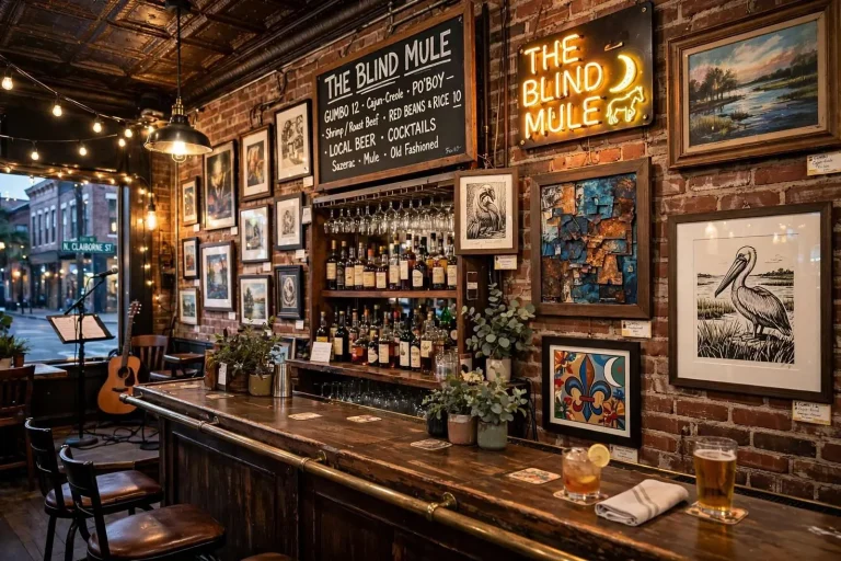 Illustration for the news story: Inside The Blind Mule: How a Downtown Mobile Bar Became an Unlikely Art Gallery