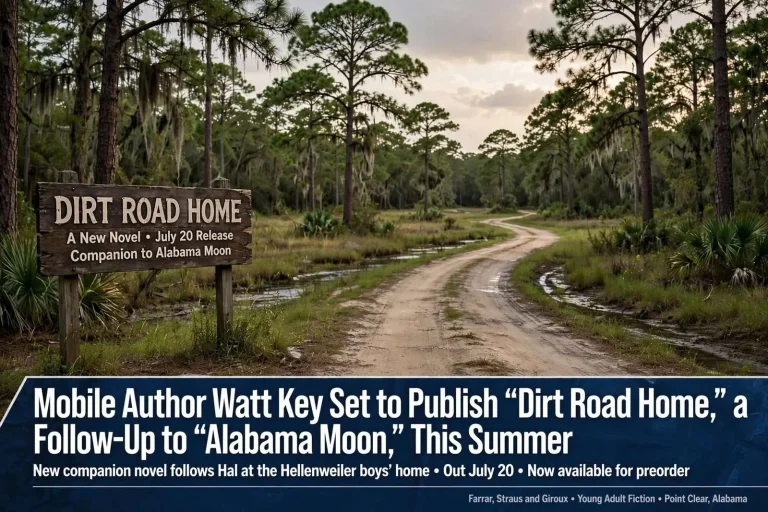 Illustration for the news story: Mobile Author Watt Key Set to Publish “Dirt Road Home,” a Follow-Up to “Alabama Moon,” This Summer
