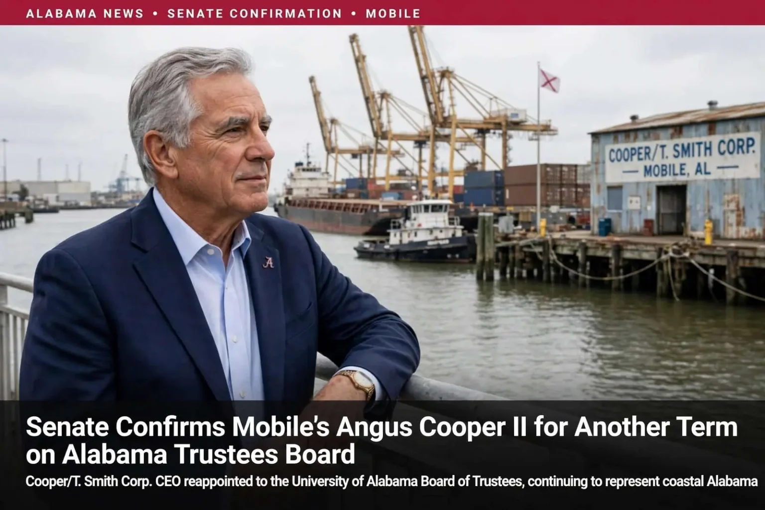 Illustration for the news story: Senate Confirms Mobile’s Angus Cooper II for Another Term on Alabama Trustees Board