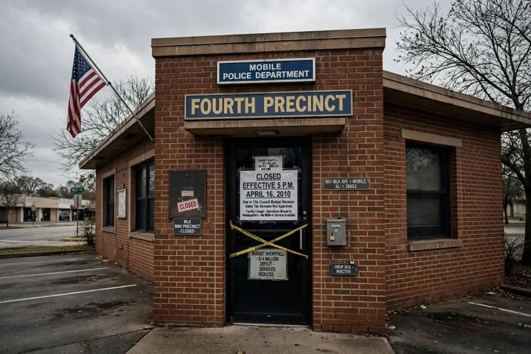 Illustration for the news story: Budget Standoff Over Sales Tax Closes Two Mobile Police Precincts