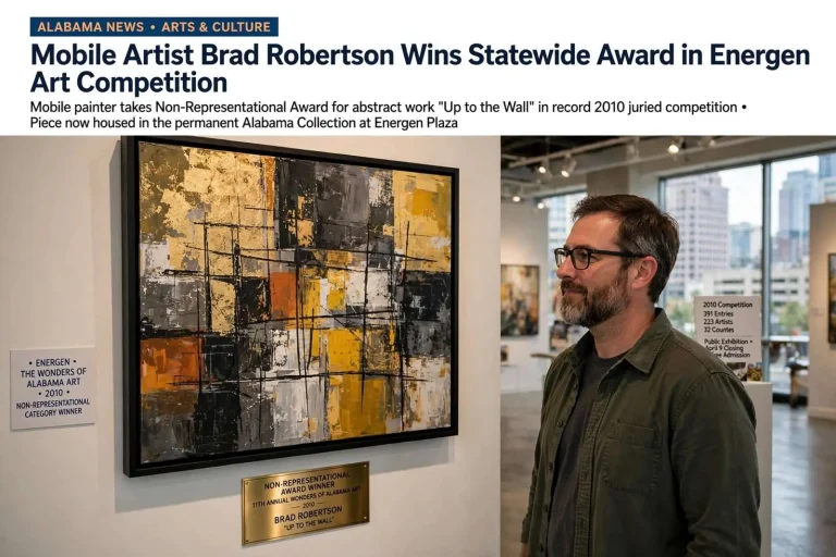 Illustration for the news story: Mobile Artist Brad Robertson Wins Statewide Award in Energen Art Competition