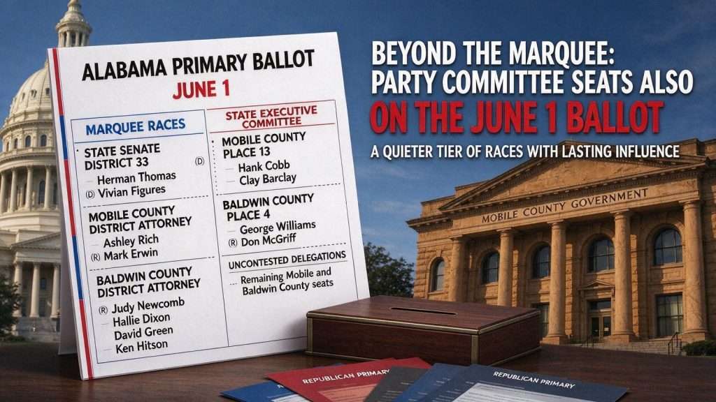 Illustration for the news story: Beyond the Marquee: Party Committee Seats Also on the June 1 Ballot