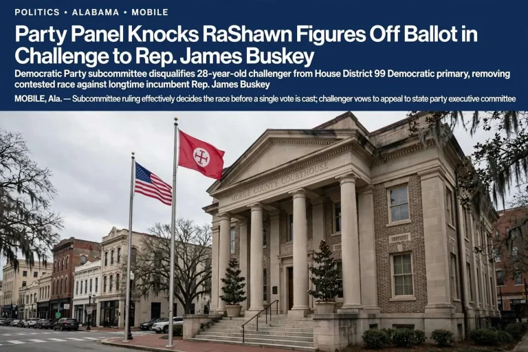 Illustration for the news story: Party Panel Knocks RaShawn Figures Off Ballot in Challenge to Rep. James Buskey