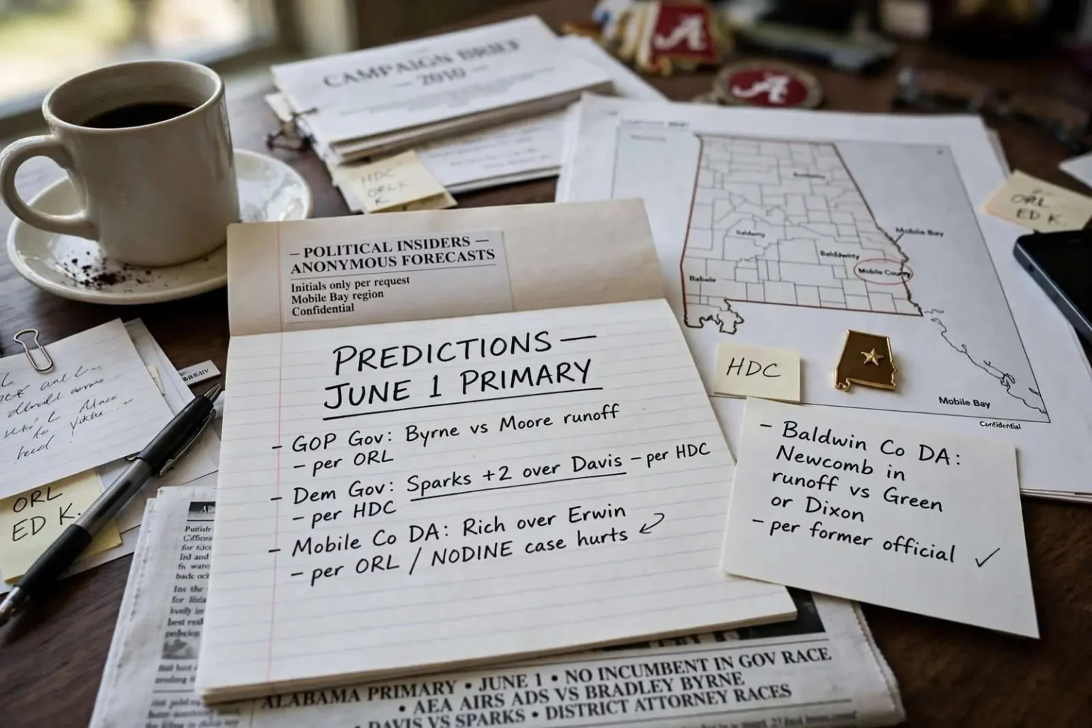 Illustration for the news story: Political Insiders Hand In Their Predictions Before the June 1 Primary