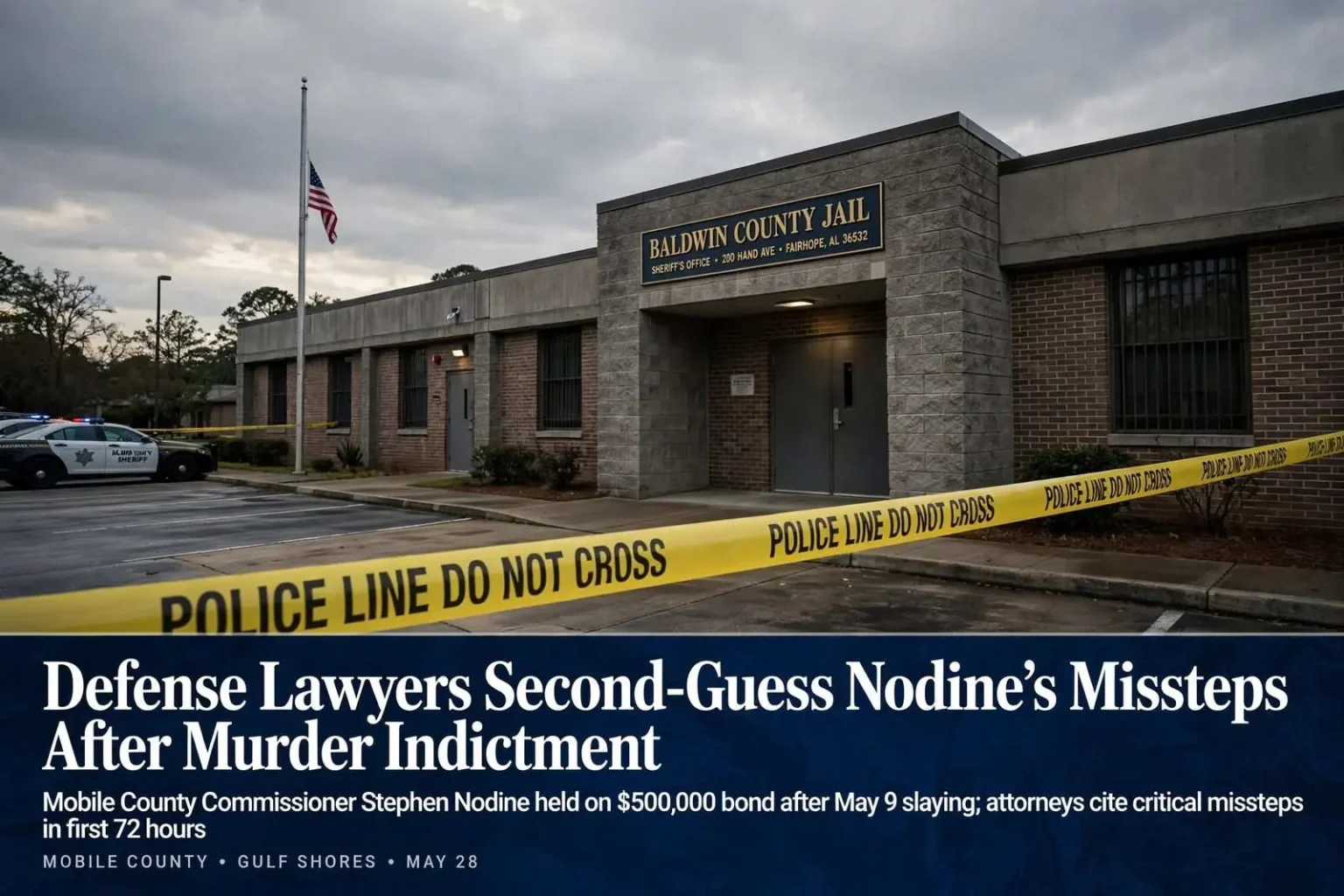 Illustration for the news story: Defense Lawyers Second-Guess Nodine’s Missteps After Murder Indictment