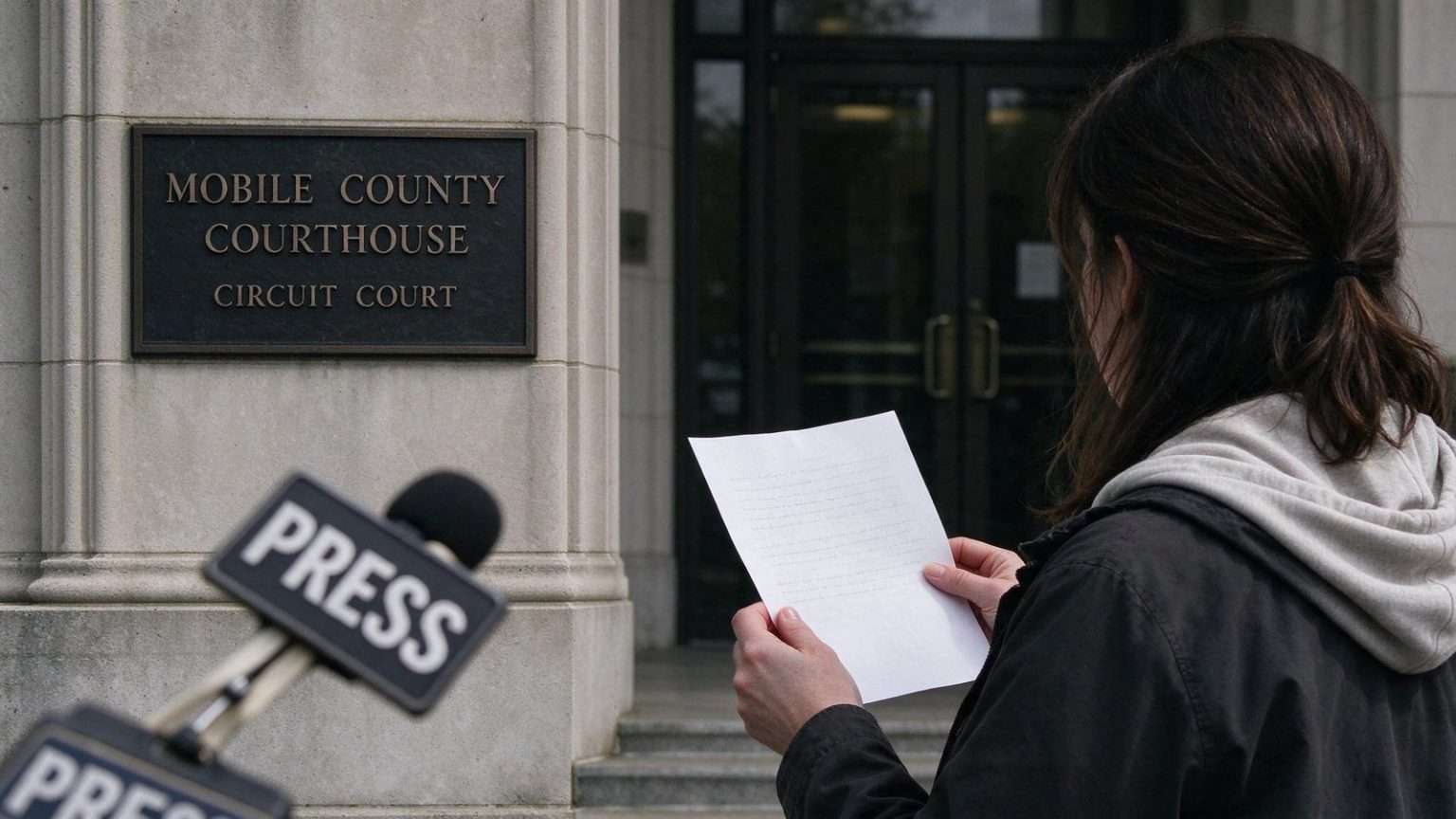 Illustration for the news story: A Letter to the Dead: Trial Opens in 1980 Killing of USA Student Katherine Foster