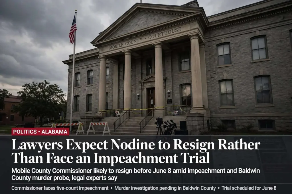 Illustration for the news story: Lawyers Expect Nodine to Resign Rather Than Face an Impeachment Trial