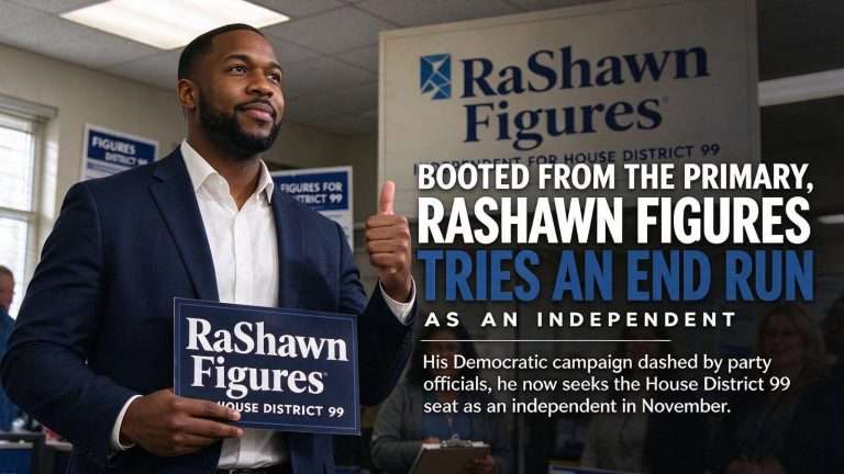 Illustration for the news story: Booted From the Primary, RaShawn Figures Tries an End Run as an Independent