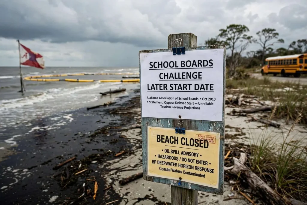 Illustration for the news story: School Boards Challenge Later Start Date Tied to Beach Tourism