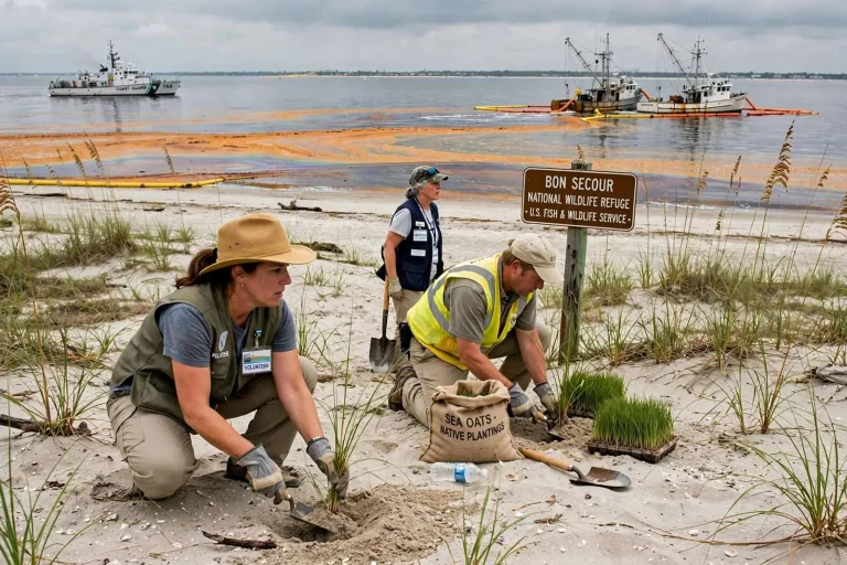 Illustration for the news story: Oil Reached Baldwin County Beaches Again in June 2010