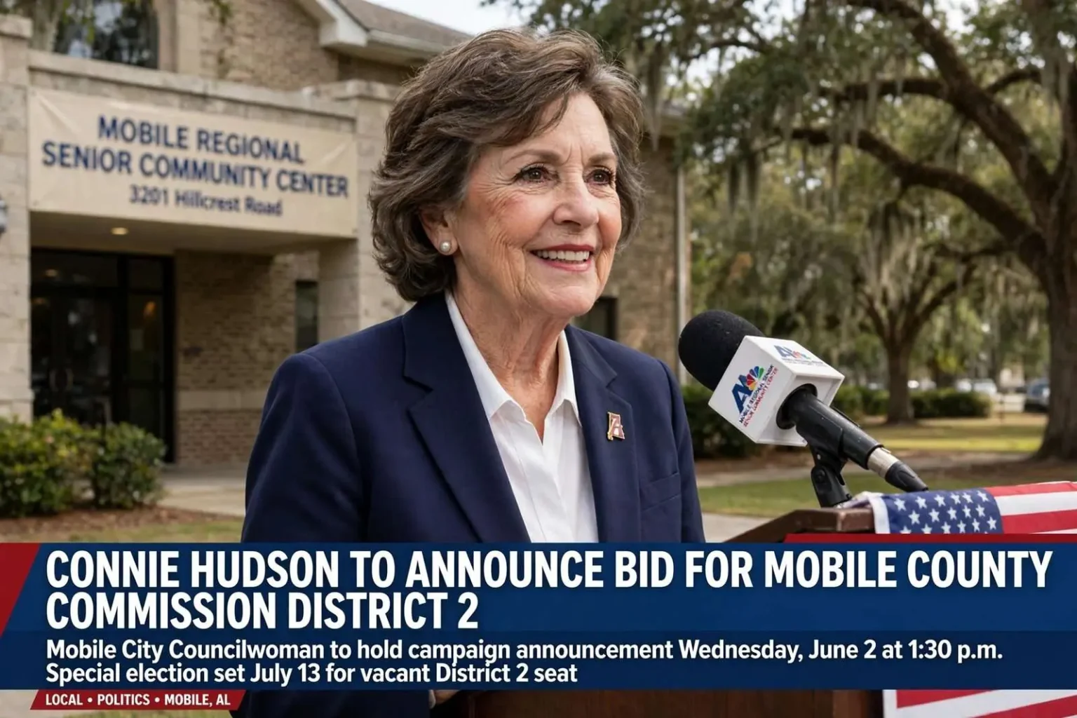 Illustration for the news story: Connie Hudson to Announce Bid for Mobile County Commission District 2