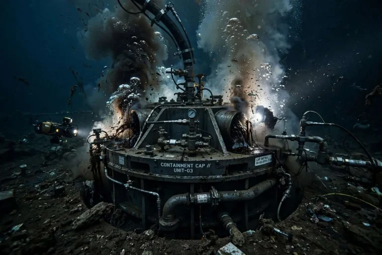 Illustration for the news story: Oil Spill, Day 50: Containment Cap Pulls Thousands of Barrels a Day