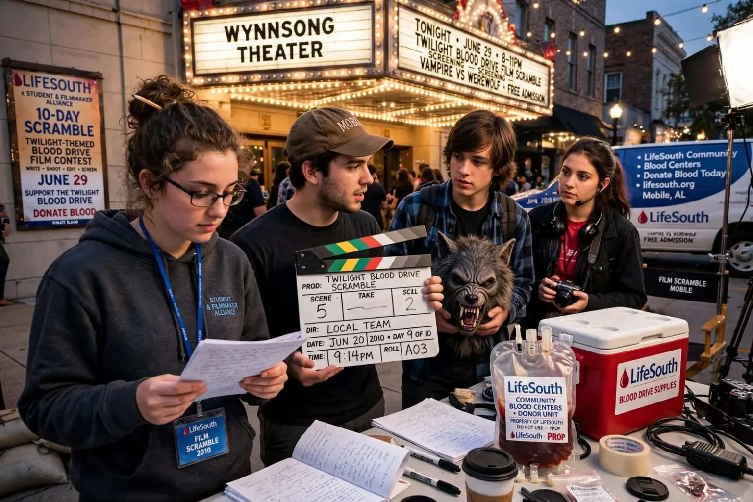 Illustration for the news story: Local Filmmakers Race the Clock for Twilight-Themed Blood Drive Film Contest in Mobile
