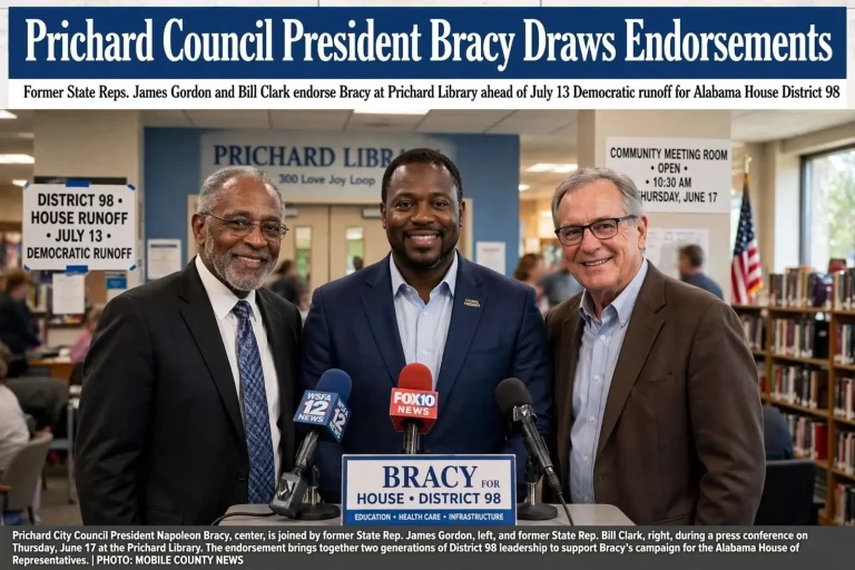 Illustration for the news story: Prichard Council President Bracy Draws Endorsements in House Runoff