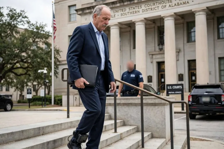 Illustration for the news story: Former Commissioner Steve Nodine Freed Ahead of Murder Trial