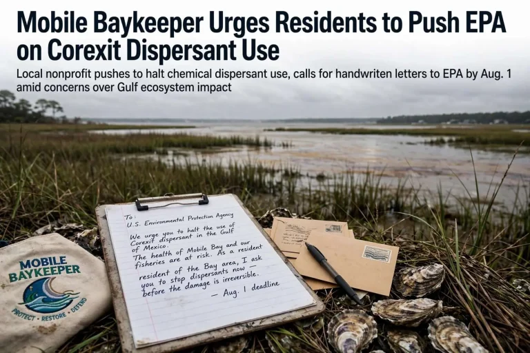Illustration for the news story: Mobile Baykeeper Urges Residents to Push EPA on Corexit Dispersant Use