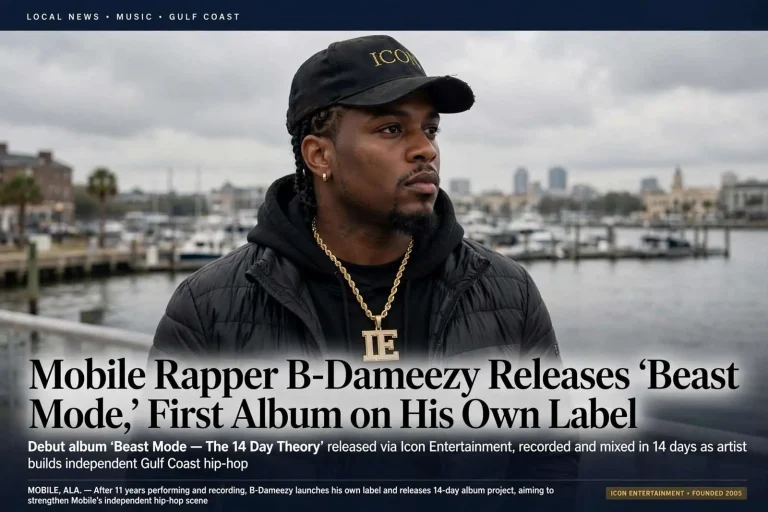 Illustration for the news story: Mobile Rapper B-Dameezy Releases ‘Beast Mode,’ First Album on His Own Label