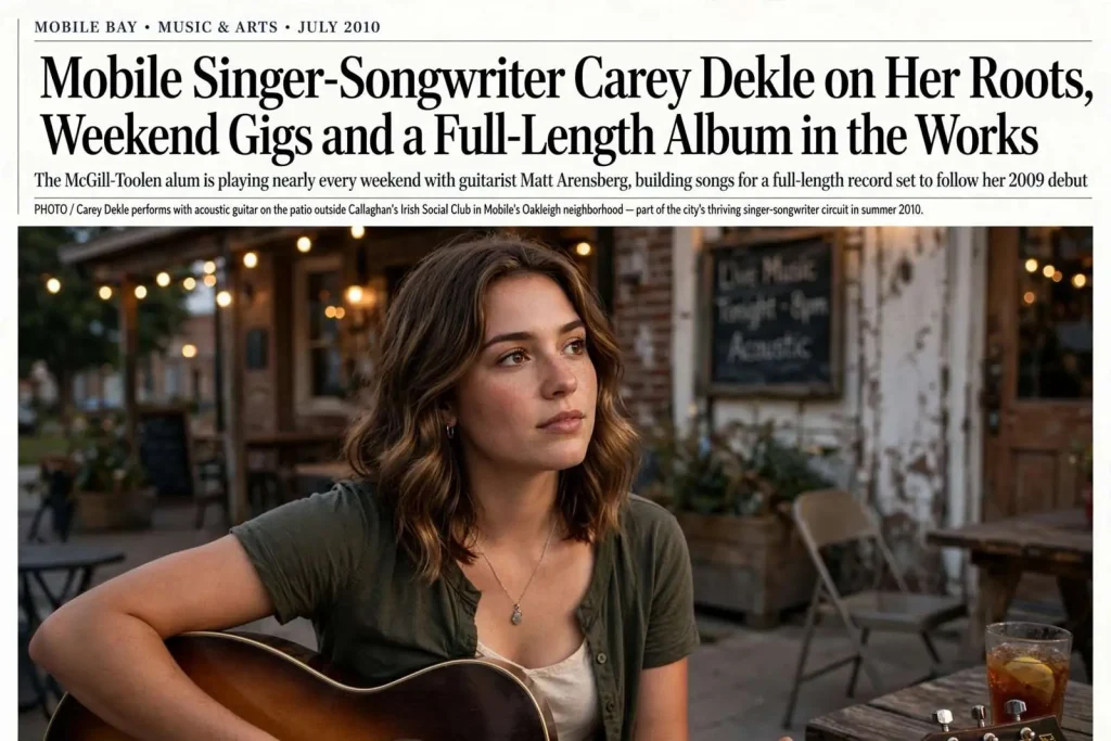 Illustration for the news story: Mobile Singer-Songwriter Carey Dekle on Her Roots, Weekend Gigs and a Full-Length Album in the Works