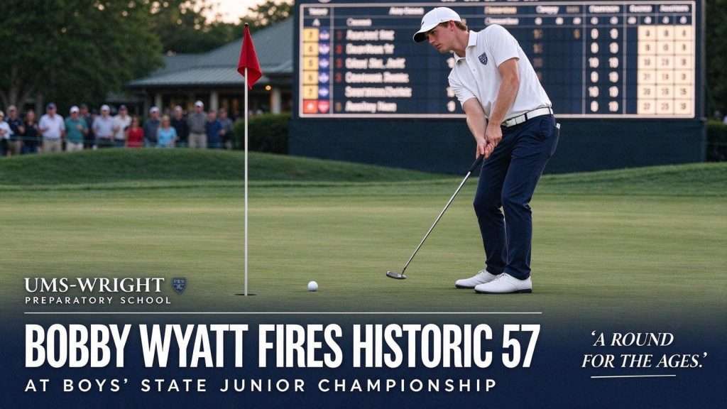 Illustration for the news story: UMS-Wright’s Bobby Wyatt Fires Historic 57 at Boys’ State Junior Championship