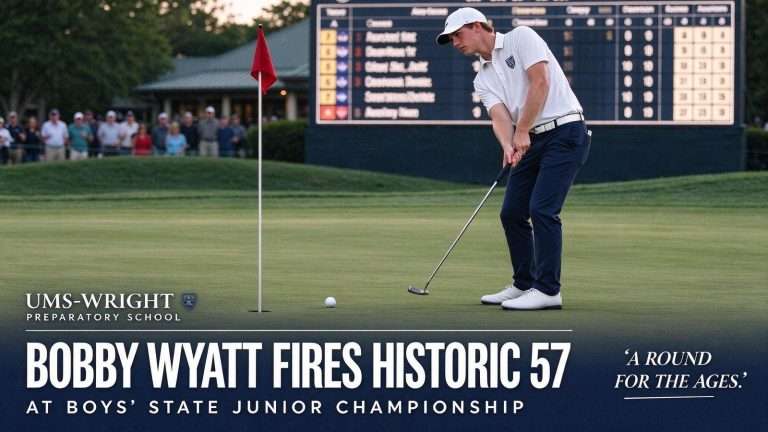 Illustration for the news story: UMS-Wright’s Bobby Wyatt Fires Historic 57 at Boys’ State Junior Championship