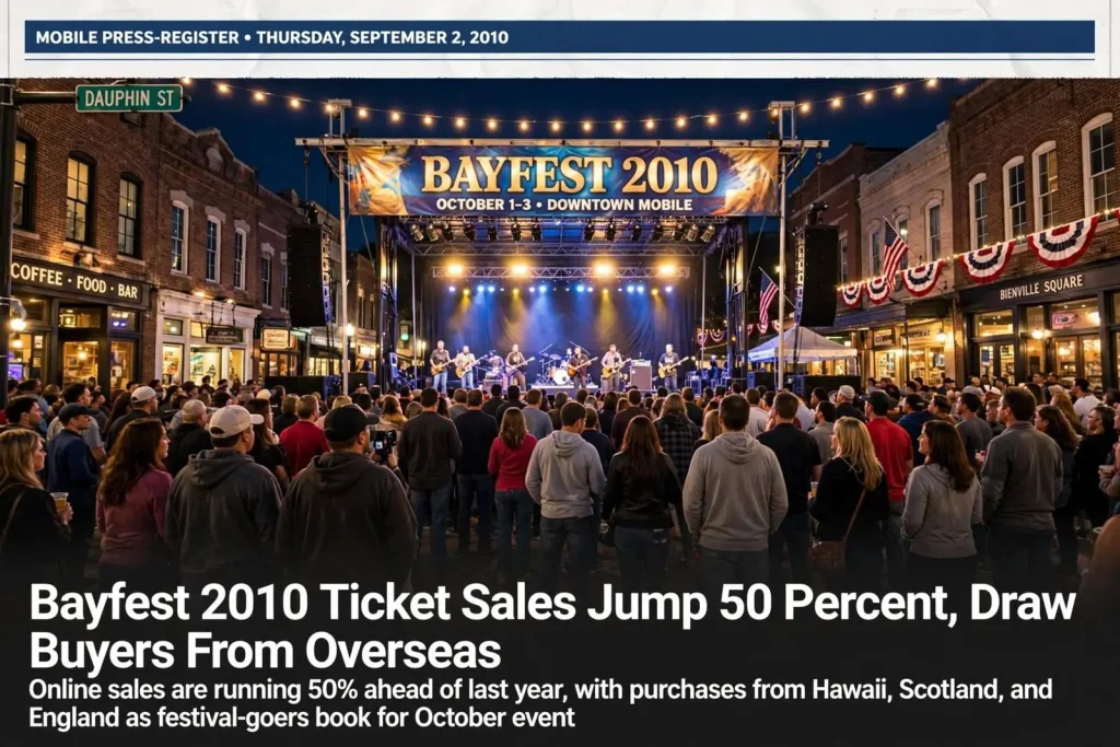 Illustration for the news story: Bayfest 2010 Ticket Sales Jump 50 Percent, Draw Buyers From Overseas