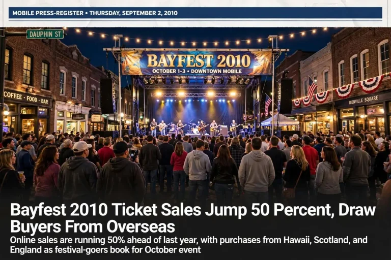 Illustration for the news story: Bayfest 2010 Ticket Sales Jump 50 Percent, Draw Buyers From Overseas
