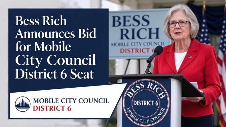 Illustration for the news story: Bess Rich Announces Bid for Mobile City Council District 6 Seat
