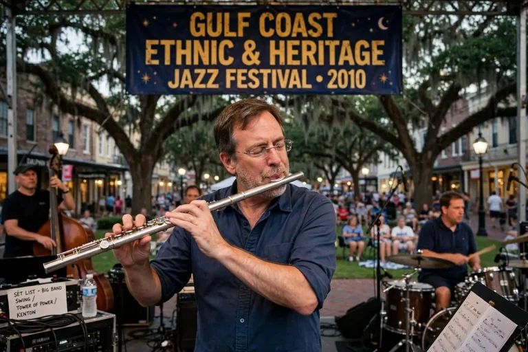 Illustration for the news story: Flutist Bradley Leighton Brought Big-Band Fire to Mobile’s GCEH Jazz Fest