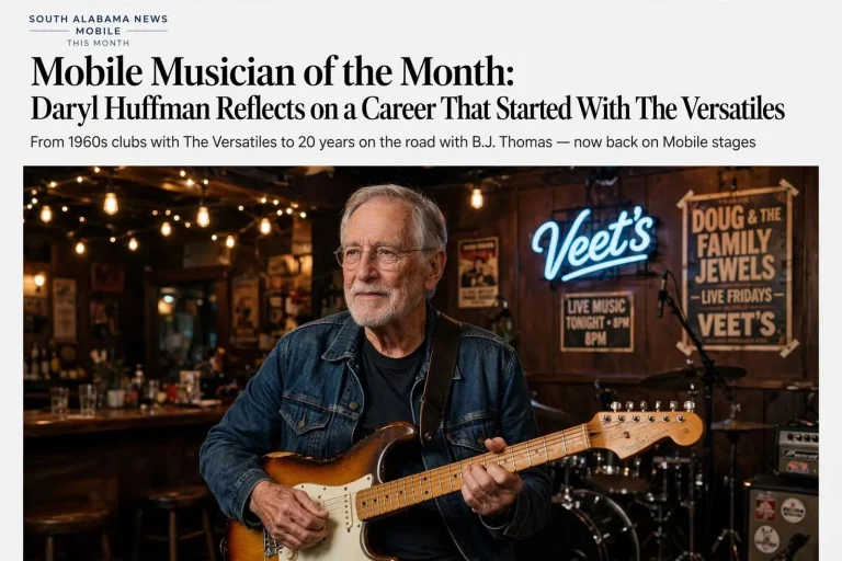Illustration for the news story: Mobile Musician of the Month: Daryl Huffman Reflects on a Career That Started With The Versatiles
