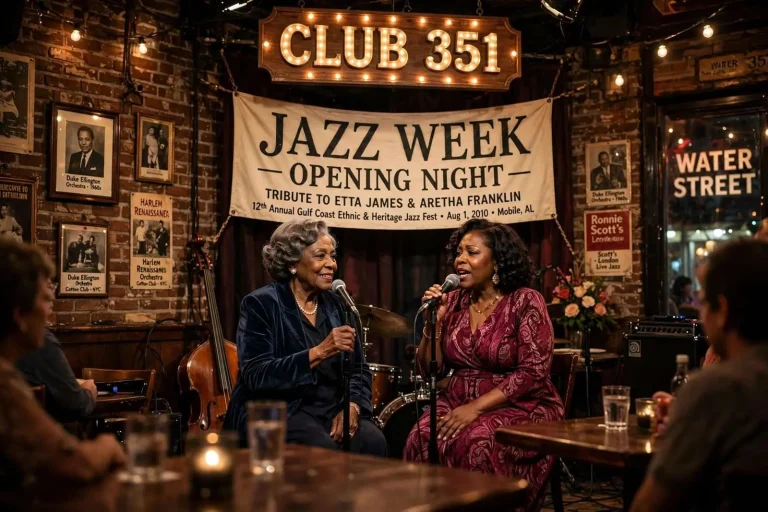 Illustration for the news story: Mobile’s Jazz Week Opened With a Tribute to Etta James and Aretha Franklin at Club 351