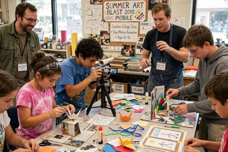Illustration for the news story: Summer Art Blast 2010: Mobile Kids Turned Paper, Glue and 1,000 Photos Into Animation