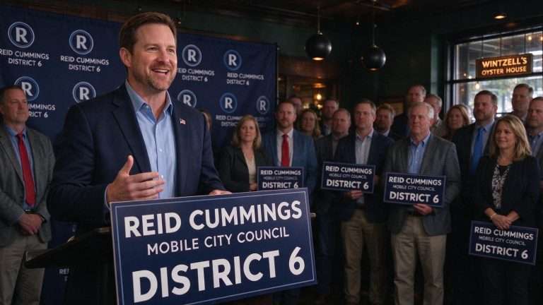 Illustration for the news story: Reid Cummings Launches District 6 Council Bid With Business Community Behind Him