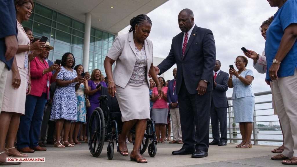 Illustration for the news story: Viral Video of Daphne Revival Attendee’s Claimed Healing Tops 140,000 Views