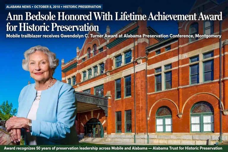 Illustration for the news story: Ann Bedsole Honored With Lifetime Achievement Award for Historic Preservation