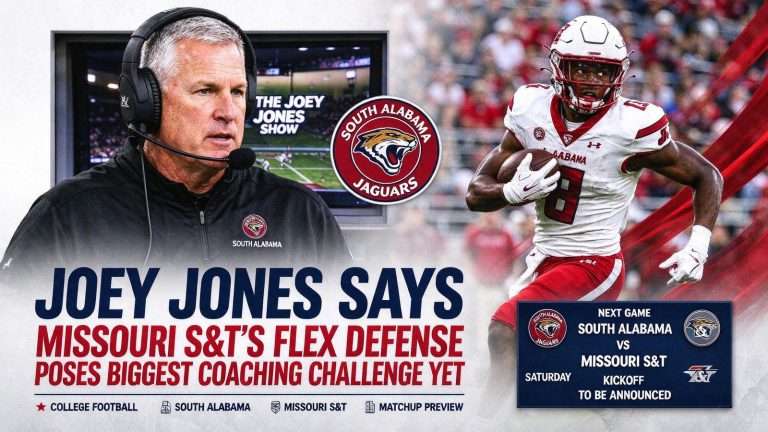 Illustration for the news story: Joey Jones Says Missouri S&T’s Flex Defense Poses Biggest Coaching Challenge Yet for South Alabama