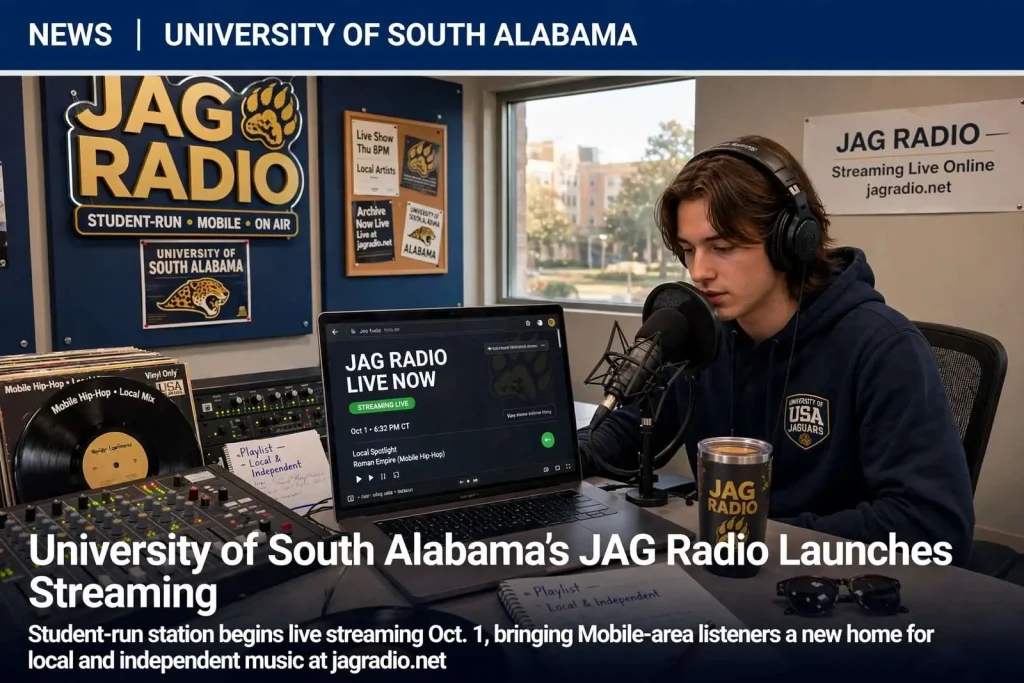 Illustration for the news story: University of South Alabama’s JAG Radio Launches Online Streaming