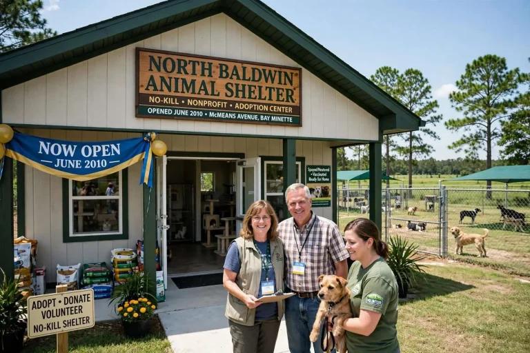 Illustration for the news story: Bay Minette’s No-Kill North Baldwin Animal Shelter Opens Its Doors