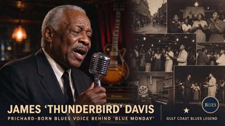 Illustration for the news story: James ‘Thunderbird’ Davis: Prichard-Born Blues Voice Behind ‘Blue Monday’