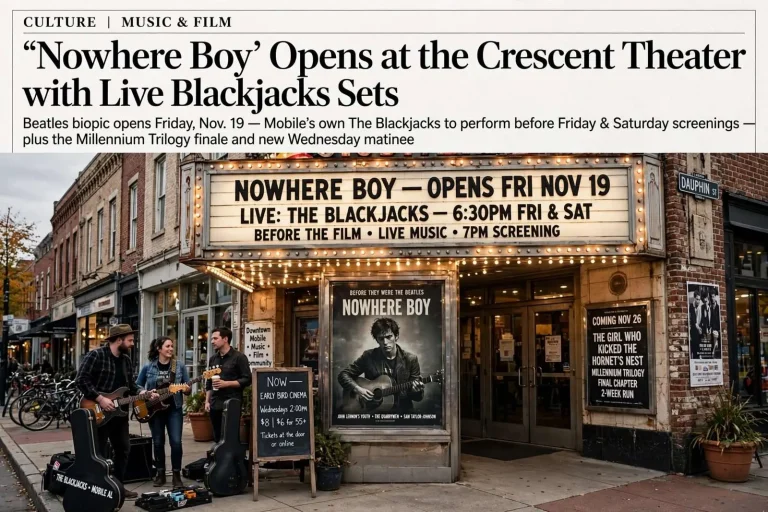 Illustration for the news story: ‘Nowhere Boy’ Opens at the Crescent Theater with Live Blackjacks Sets