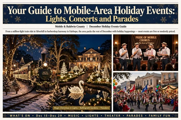 Illustration for the news story: Your Guide to Mobile-Area Holiday Events: Lights, Concerts and Parades