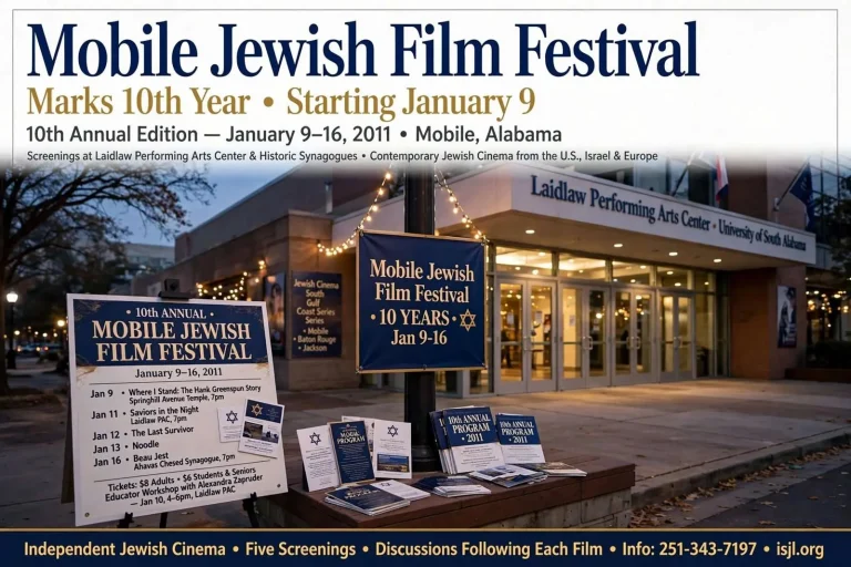 Illustration for the news story: Mobile Jewish Film Festival Marks 10th Year Starting January 9