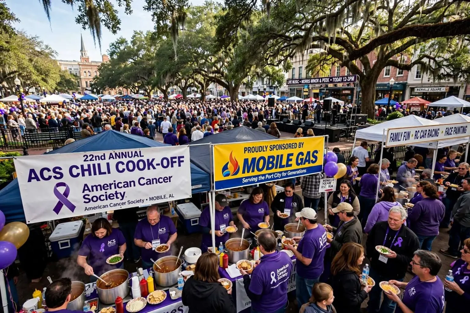 Illustration for the news story: 22nd Annual ACS Chili Cook-Off Draws 25,000 to Downtown Mobile
