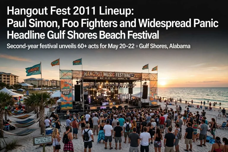 Illustration for the news story: Hangout Fest 2011 Lineup: Paul Simon, Foo Fighters and Widespread Panic Headline Gulf Shores Beach Festival