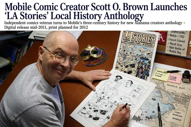 Illustration for the news story: Mobile Comic Creator Scott O. Brown Launches ‘LA Stories’ Local History Anthology