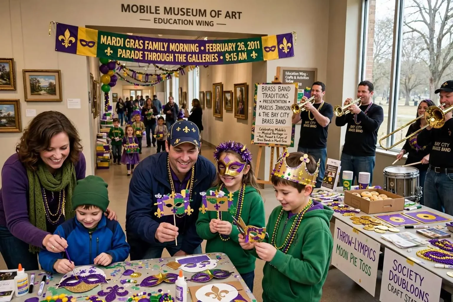 Illustration for the news story: Mobile Museum of Art Hosted a Morning of Family-Friendly Mardi Gras Fun in 2011
