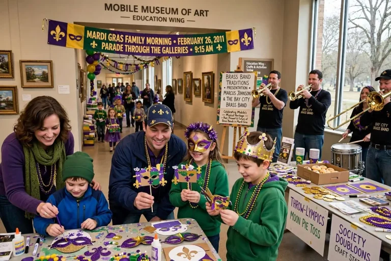 Illustration for the news story: Mobile Museum of Art Hosted a Morning of Family-Friendly Mardi Gras Fun in 2011