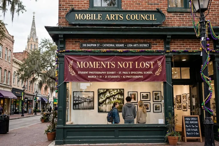 Illustration for the news story: Student Photography Exhibit ‘Moments Not Lost’ Opens at Mobile Arts Council