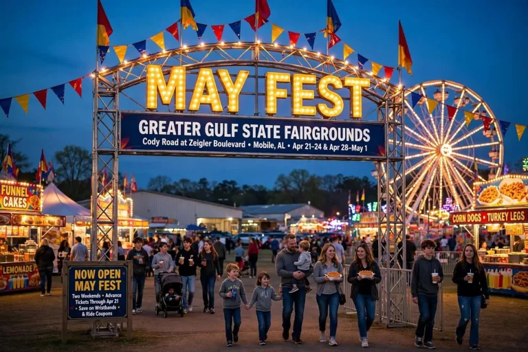 Illustration for the news story: May Fest Opens at the Greater Gulf State Fairgrounds With Discounted Advance Tickets Through April 21